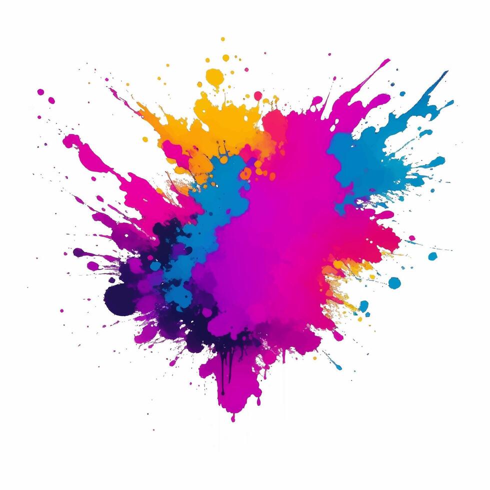 colorful ink splashes vector