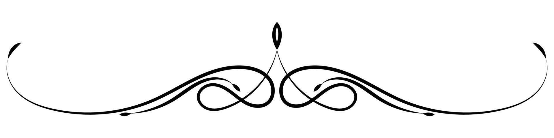 Thin vintage lines for old style decorations. Pen lines for graphic elements vector