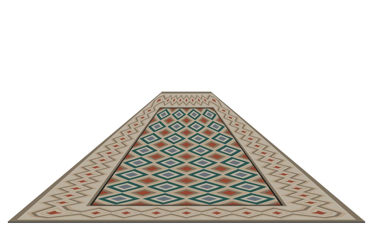 Carpets are laid on the floor in a long, deep direction for placing decorative items in the walkway. light brown carpet vector