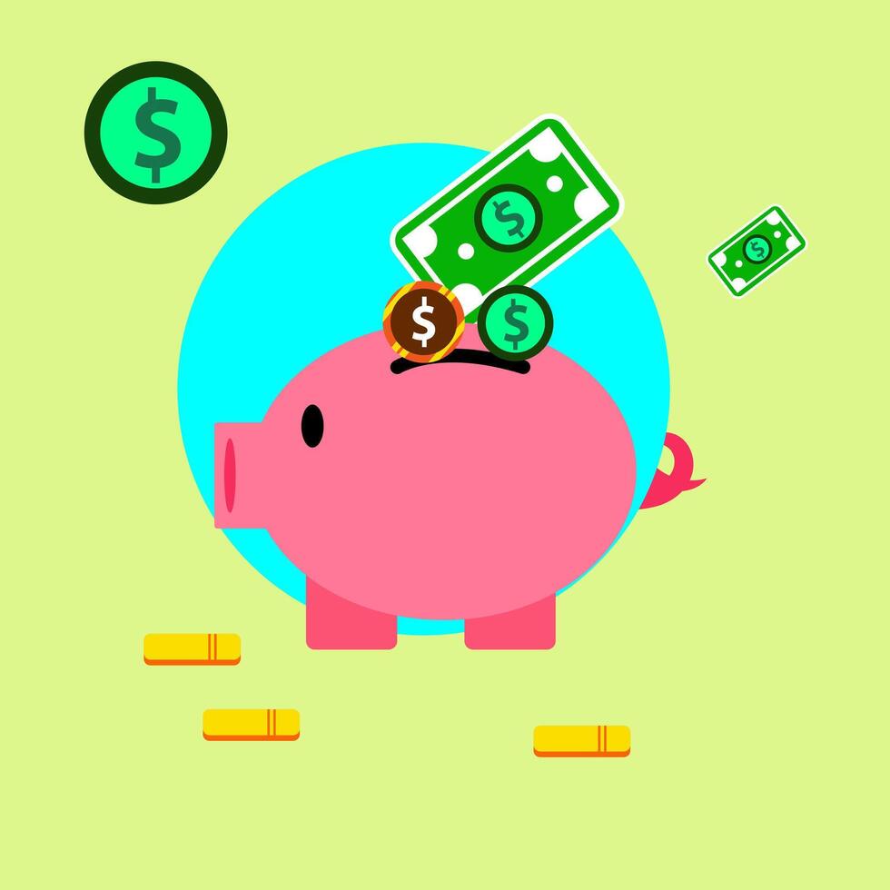 Vector illustration pig investment and growth business colaboration people