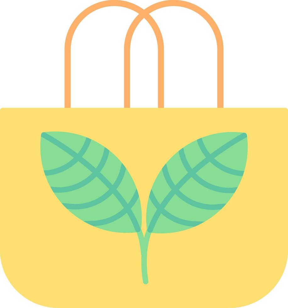 eco bolso plano ligero icono vector