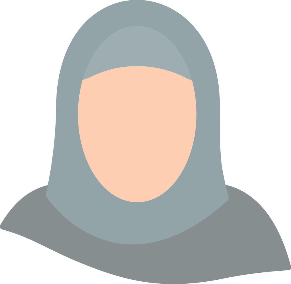 hijab plano ligero icono vector