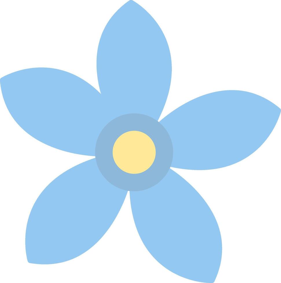 Alpine Forget Me Not Flat Light Icon vector