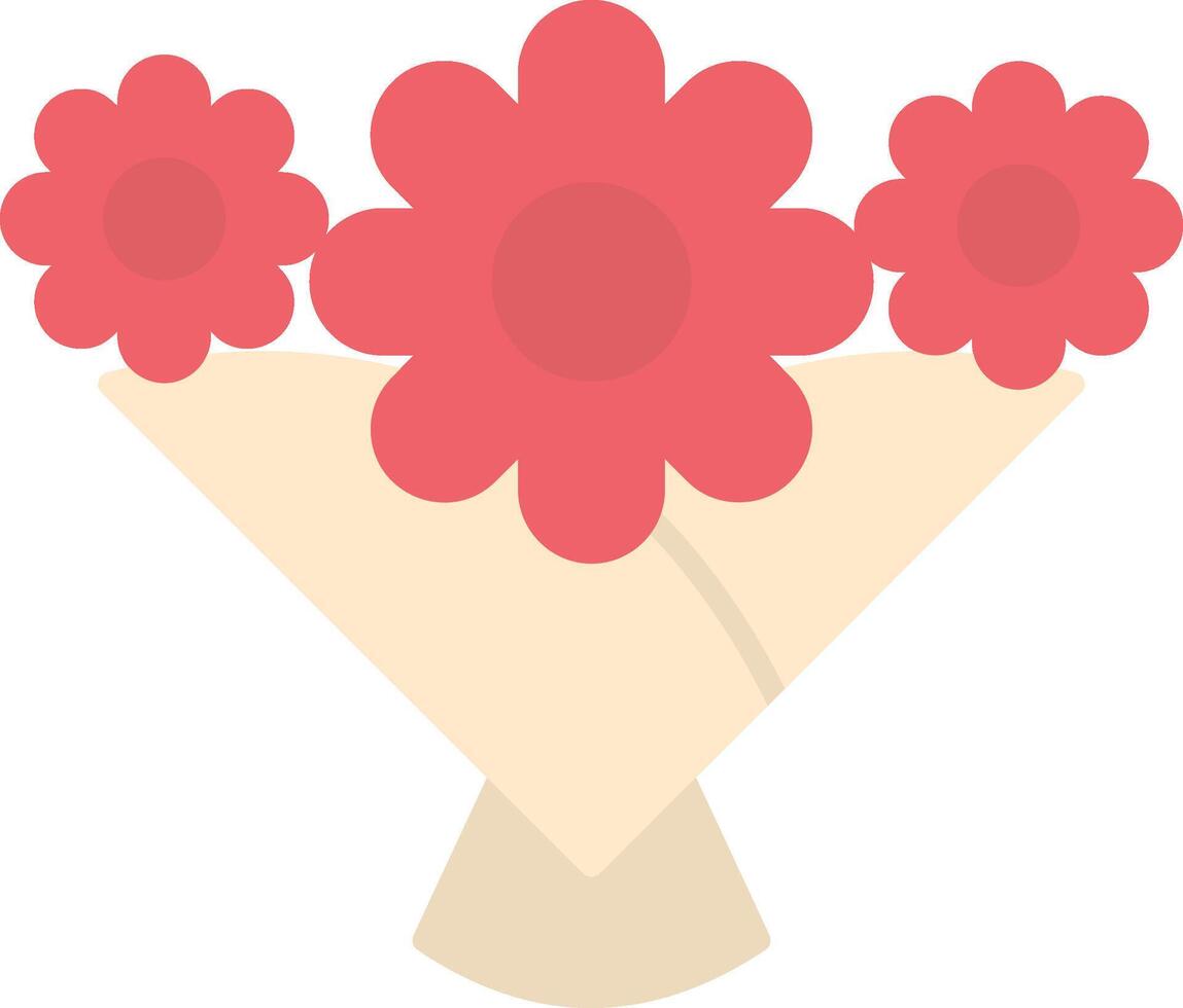 flor ramo de flores plano ligero icono vector
