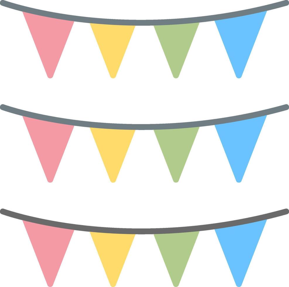 Bunting Flat Light Icon vector