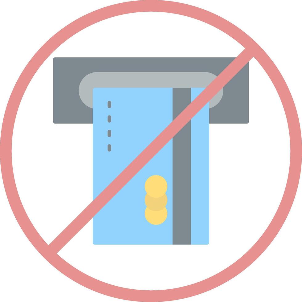 No Credit Card Flat Light Icon vector