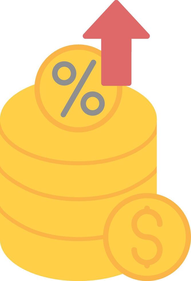Interest Rate Flat Light Icon vector