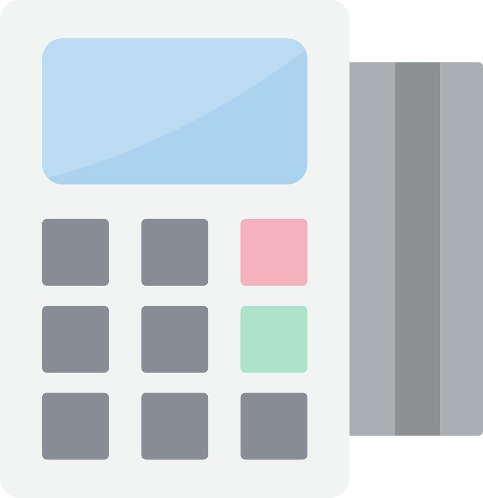 Pos Terminal Flat Light Icon vector