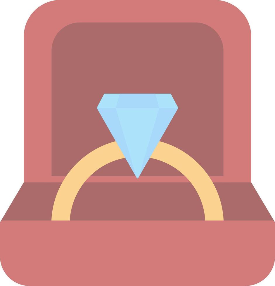 Ring Box Flat Light Icon vector