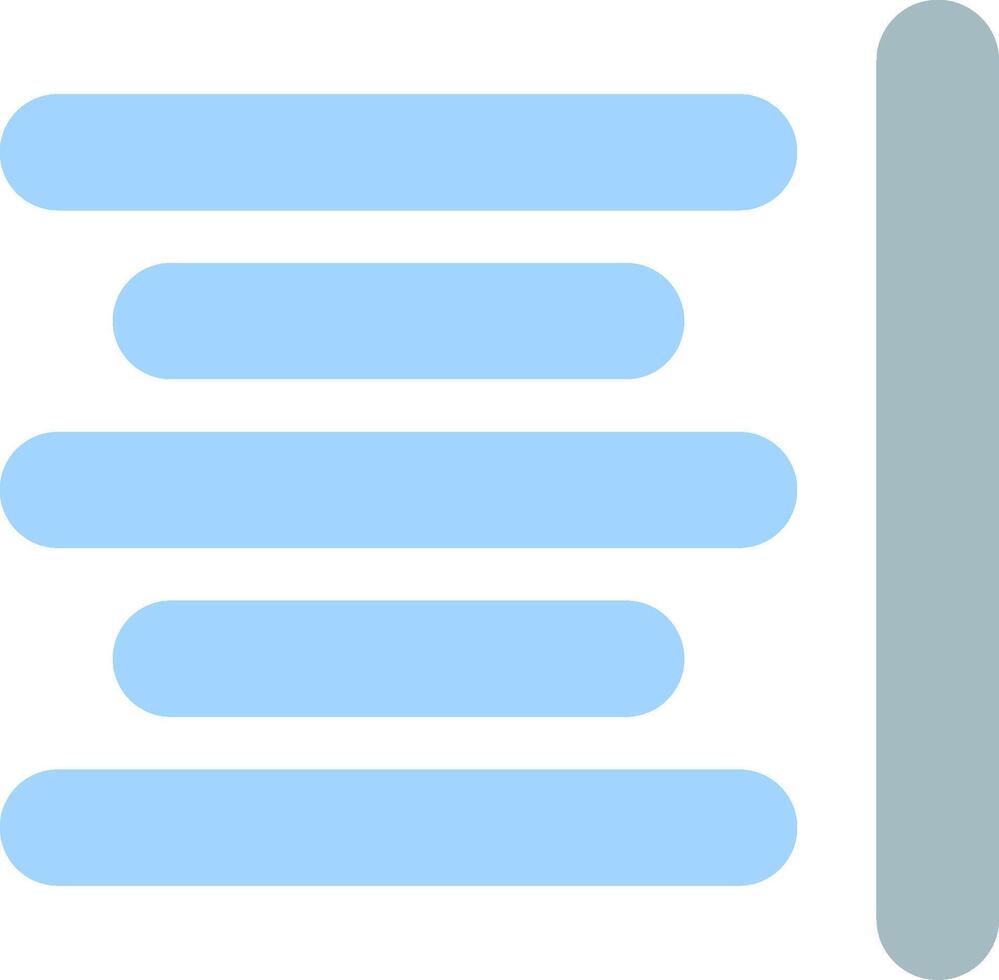 horizontal alinear plano ligero icono vector