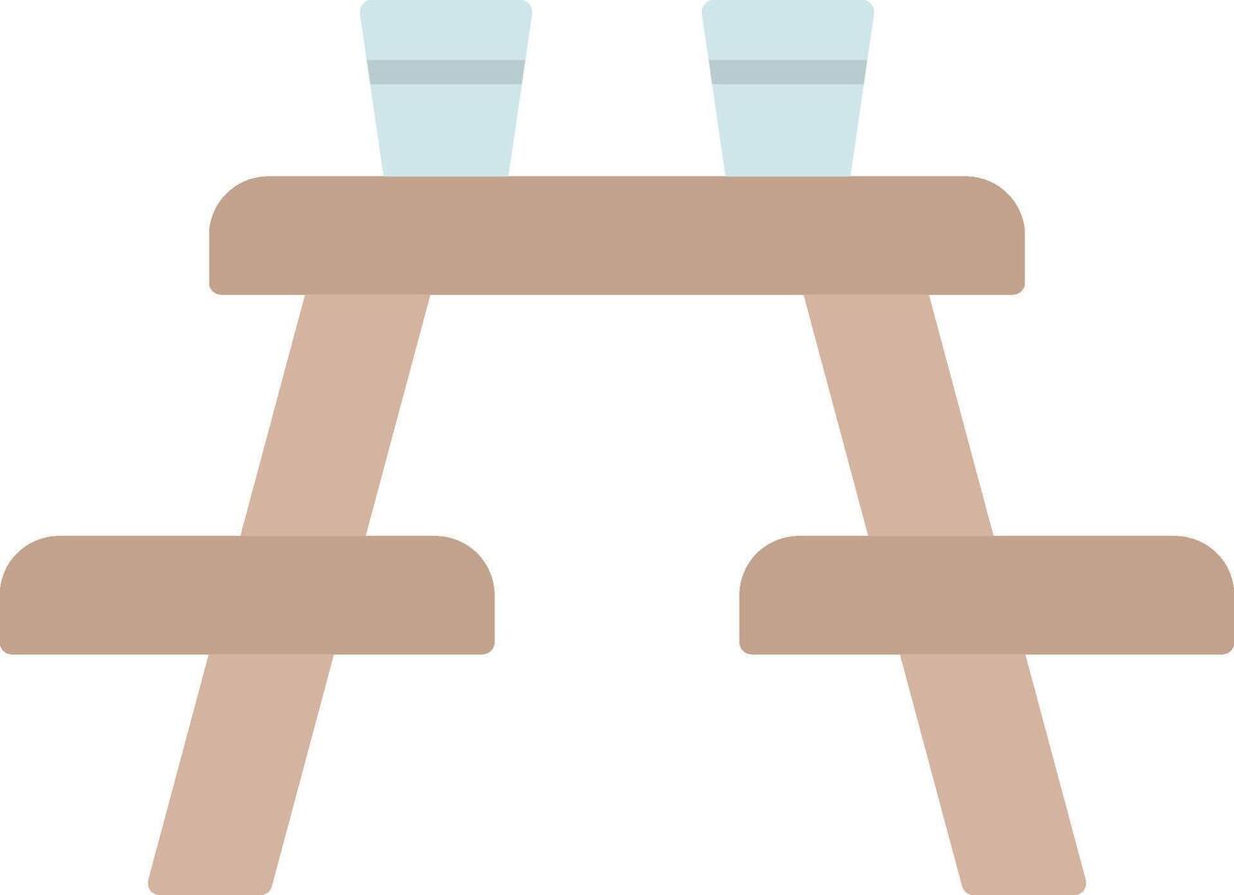 Picnic Table Flat Light Icon vector