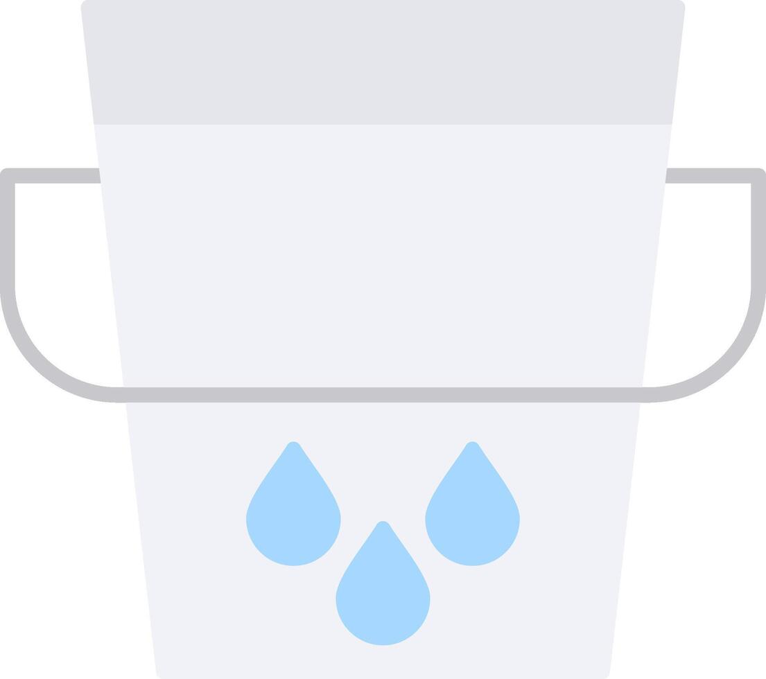 Water Bucket Flat Light Icon vector