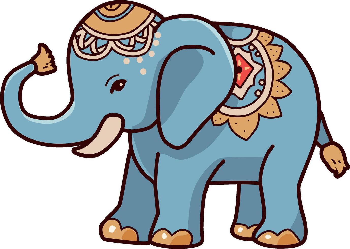 Hand drawn thailand elephant vector, songkran vector