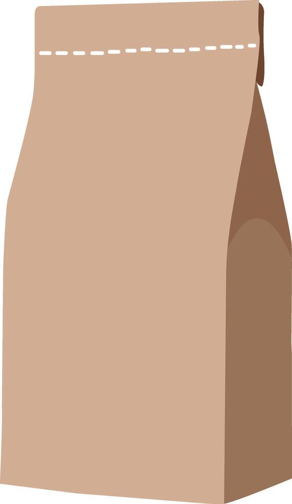 Brown craft paper bag packaging template vector