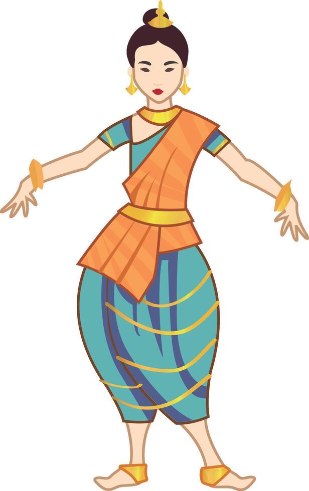 Vector character of traditional thai girl