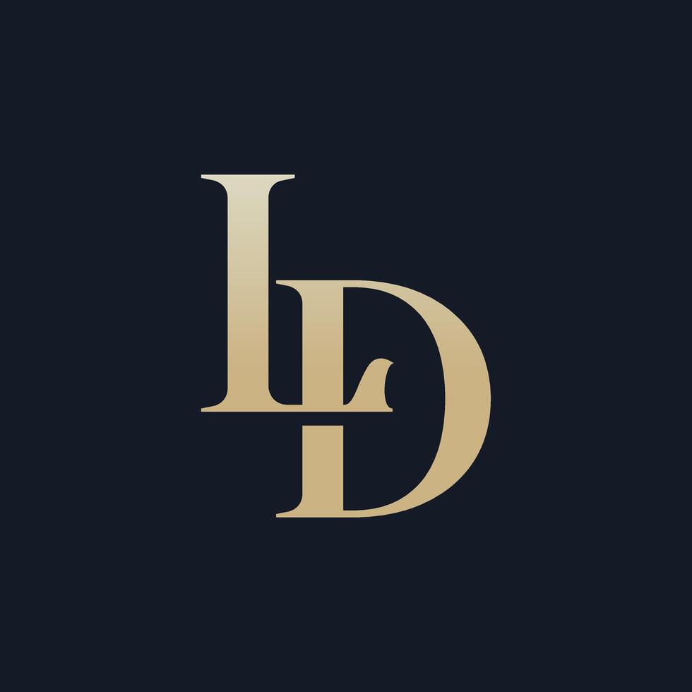 Modern Elegant LD Logo Design template. icon initials based Monogram and Letters vector