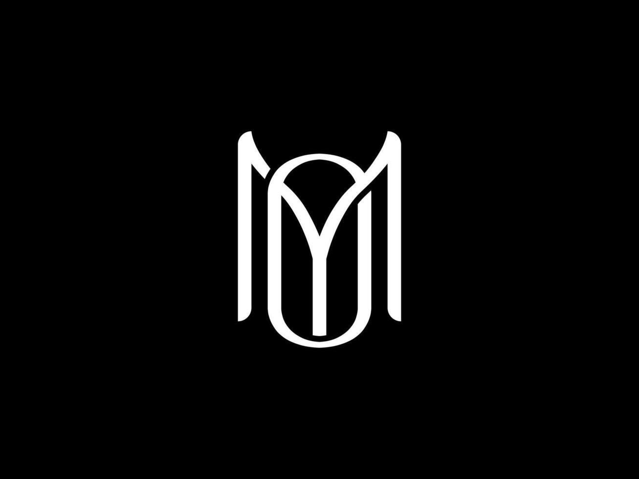 MO initial letter, OM Monogram, for shop, wedding, initials or brand logo icon business, with isolated black background. vector