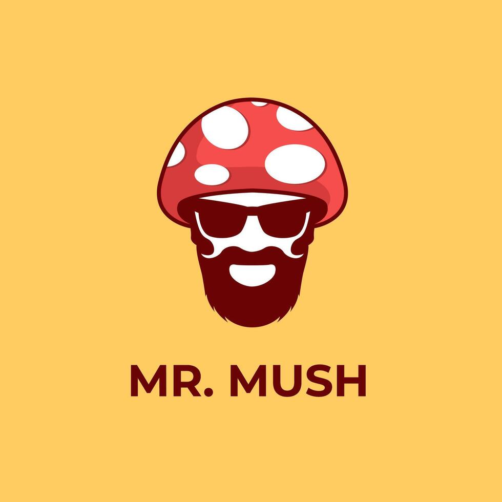 gentle mushroom logo template, mr mushroom vector