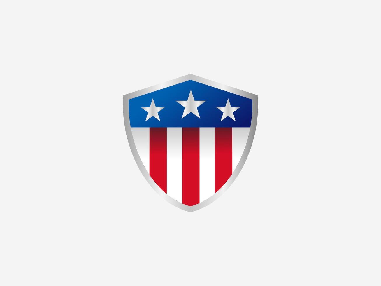 simple american shield logo with gradient style in isolated white background vector