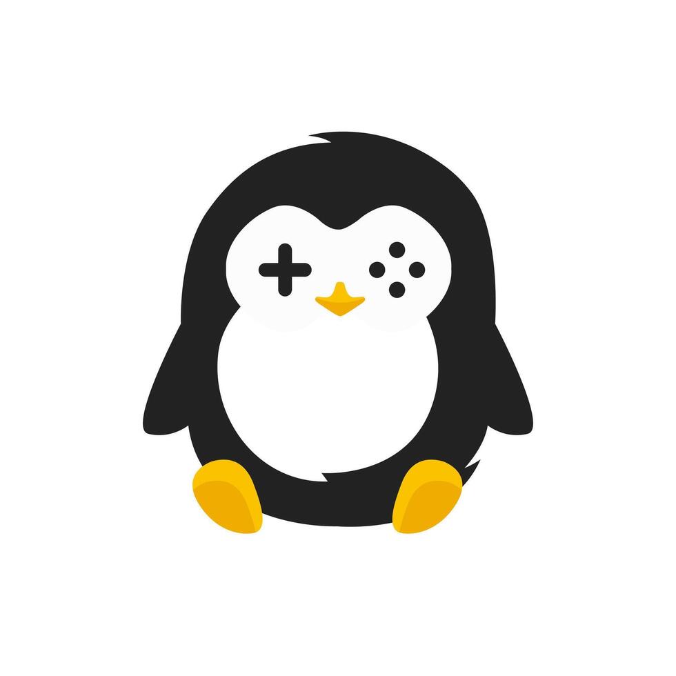 linda pingüino juego de azar dibujos animados vector icono ilustración. animal tecnología icono concepto aislado prima vector. plano dibujos animados estilo