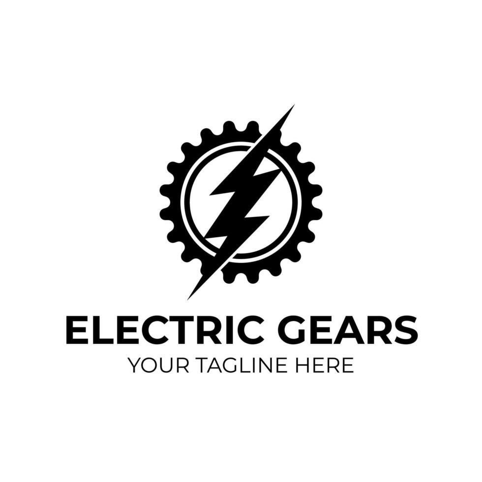 electrical and gear engineering logo vector