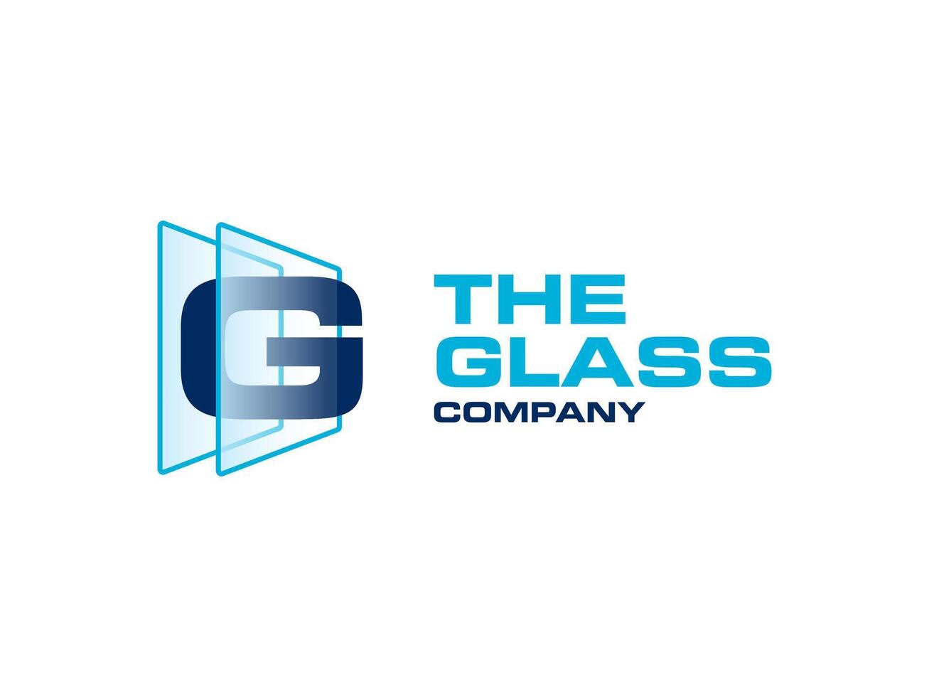 Creative Letter G glass for company logo, letter through crystal glass works symbol vector