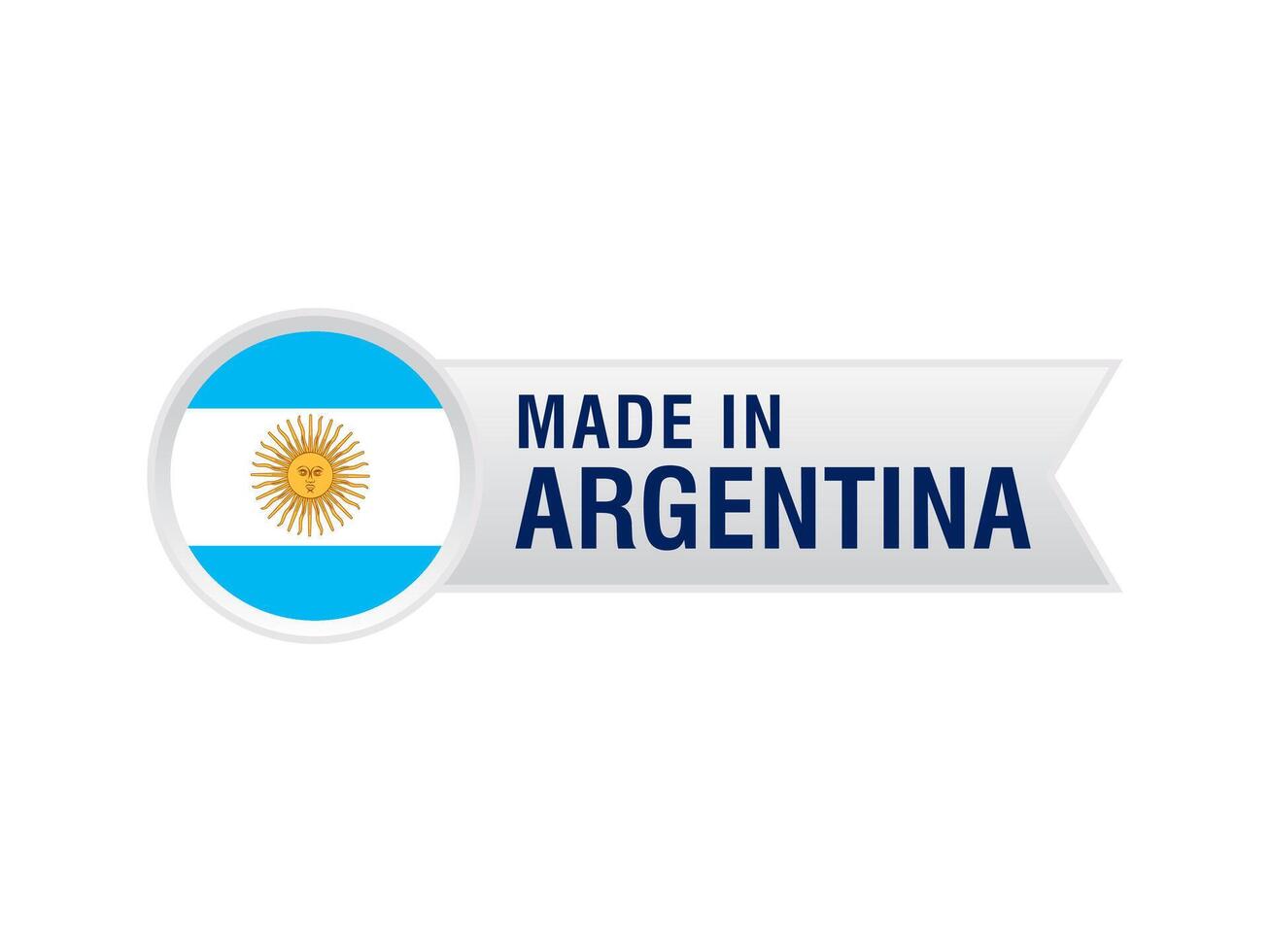 Made In argentina stamp sticker label vector design