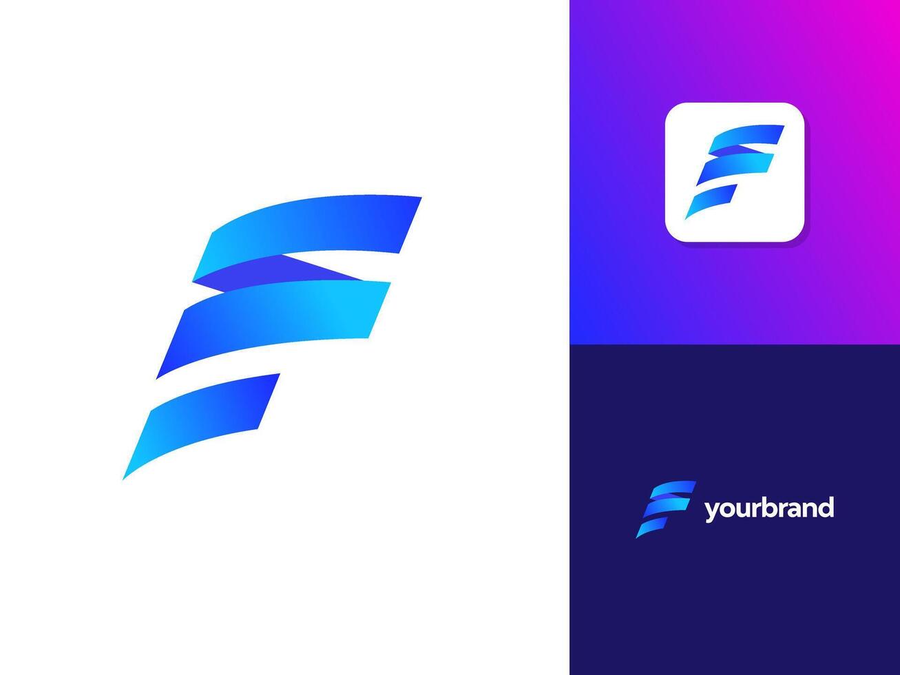 moderno letra F resumen logo plantilla, vistoso, letra F logo para tecnología marca identidad símbolo marca diseño vector