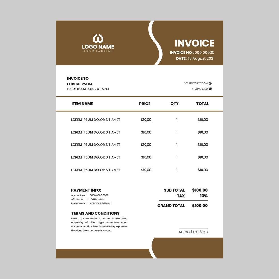 Professional and modern invoice template, Creative Corporate Stationery design invoice template vector