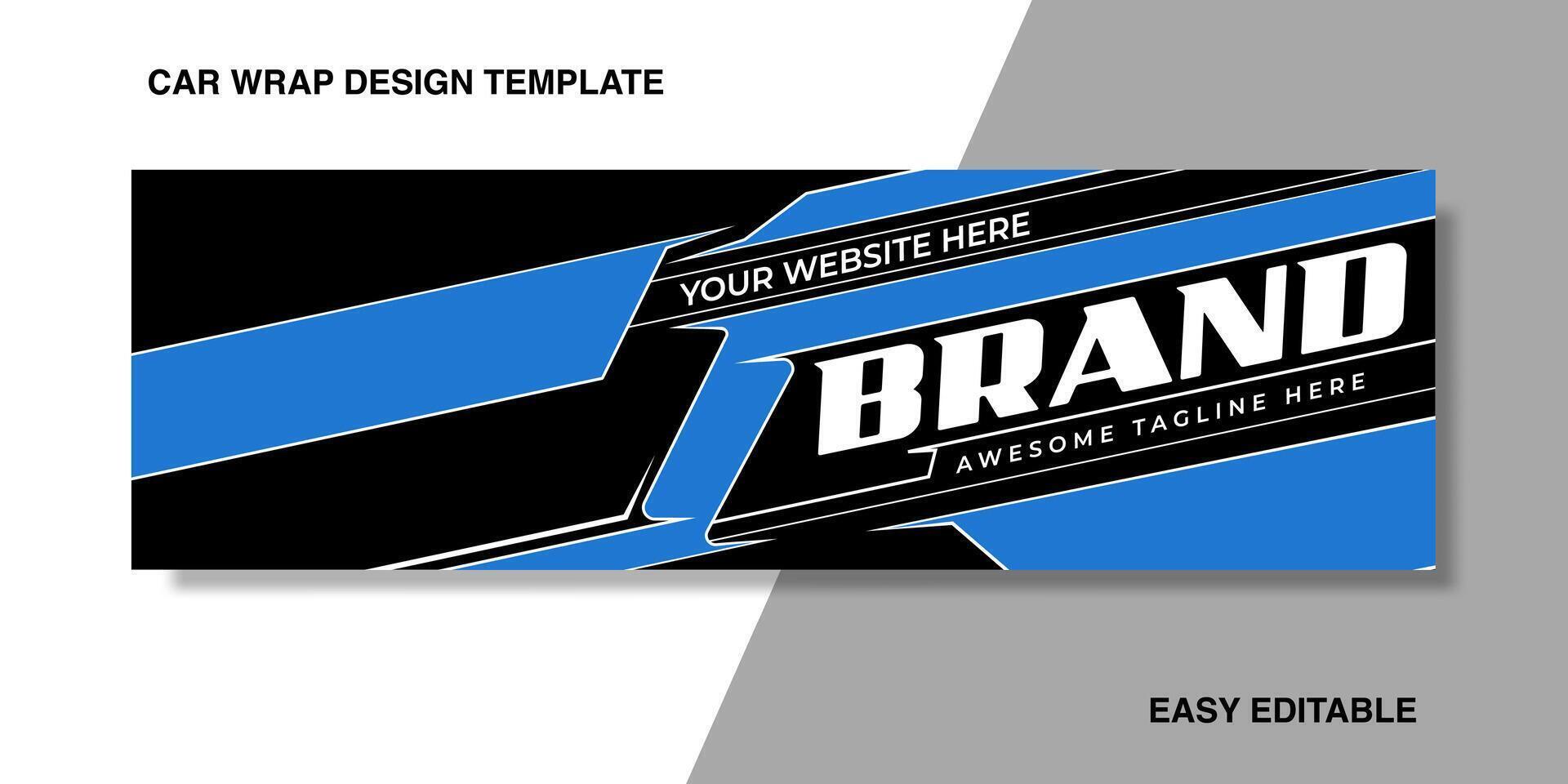 race decal wrapping car for your brand or company, van truck with blue and black modern concept vector