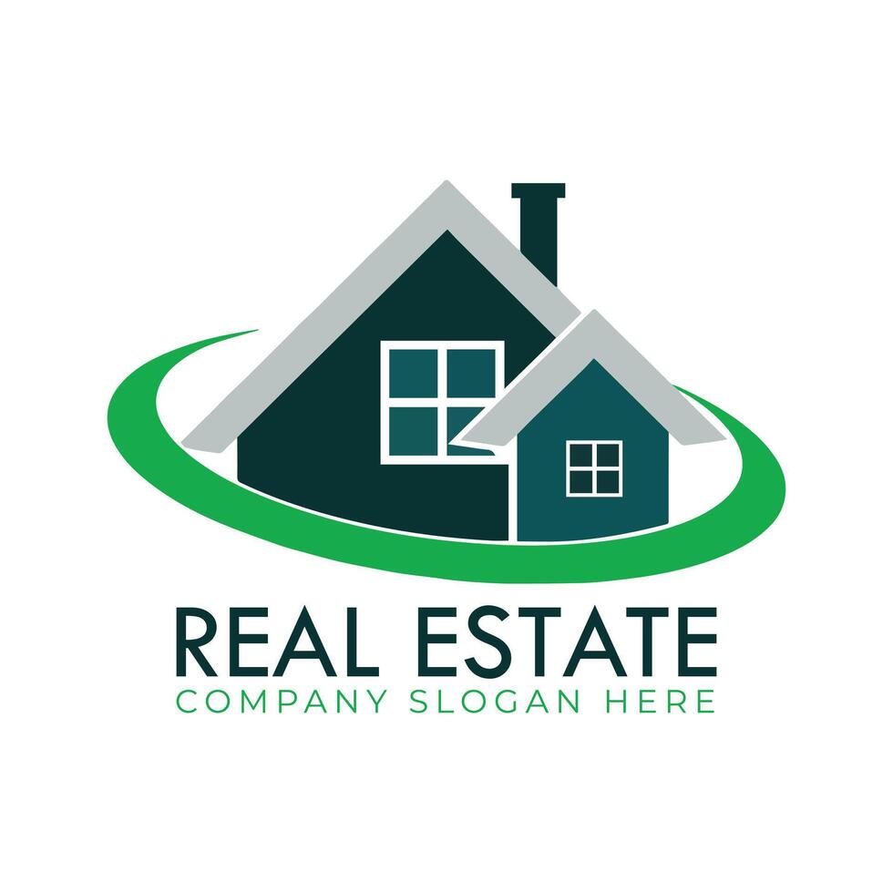 Modern style building real estate logo design template. the needs of construction, architecture, and business firms. vector