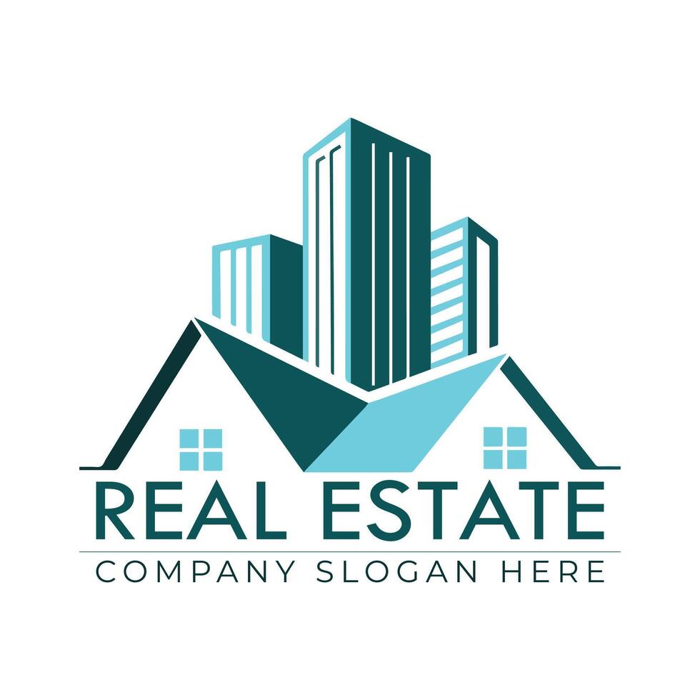 Modern style building real estate logo design template. the needs of construction, architecture, and business firms. vector