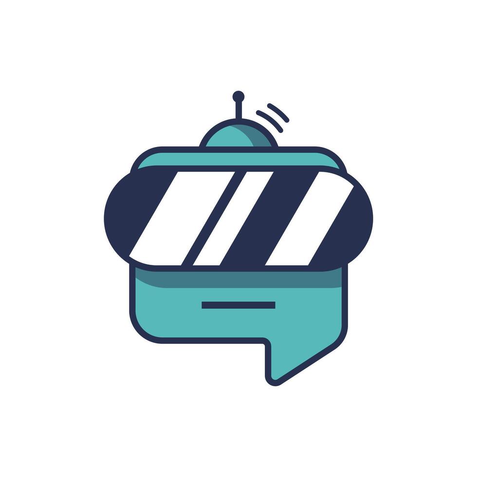 The chat bot vector design illustration. Modern flat style. Chat bot icon . Robot Logo design
