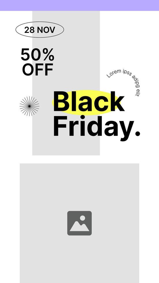 Modern trendy black friday sale banner template design. vector