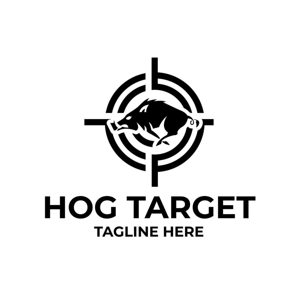 Wild hog hunting club logo, company logo design idea, vector illustration