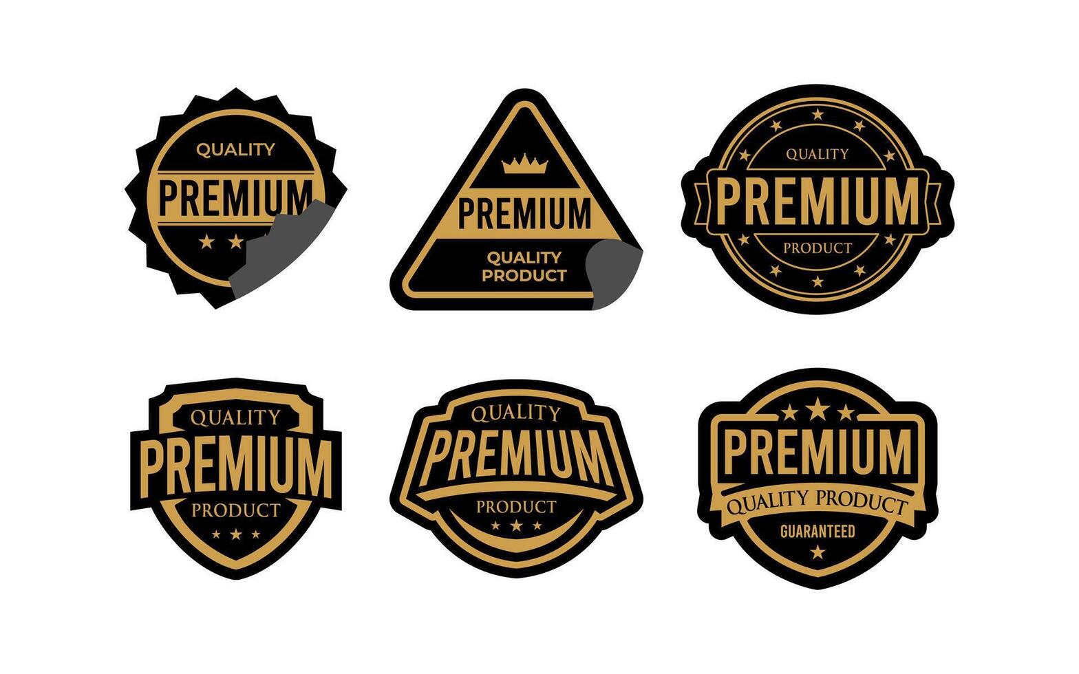 proteger etiqueta Insignia prima calidad producto medallas realista plano etiquetas - insignias, prima calidad garantizado. íconos aislado vector