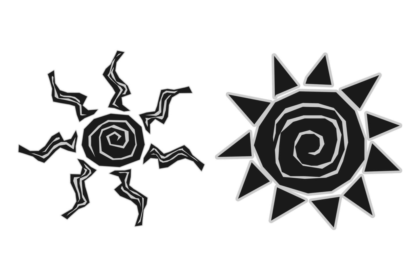 Sun cordel style woodcut xylo vector