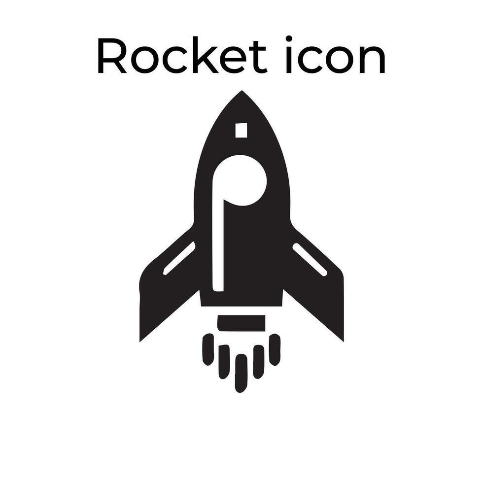 Basic Black Vector Icons with a Rocket Icon Set
