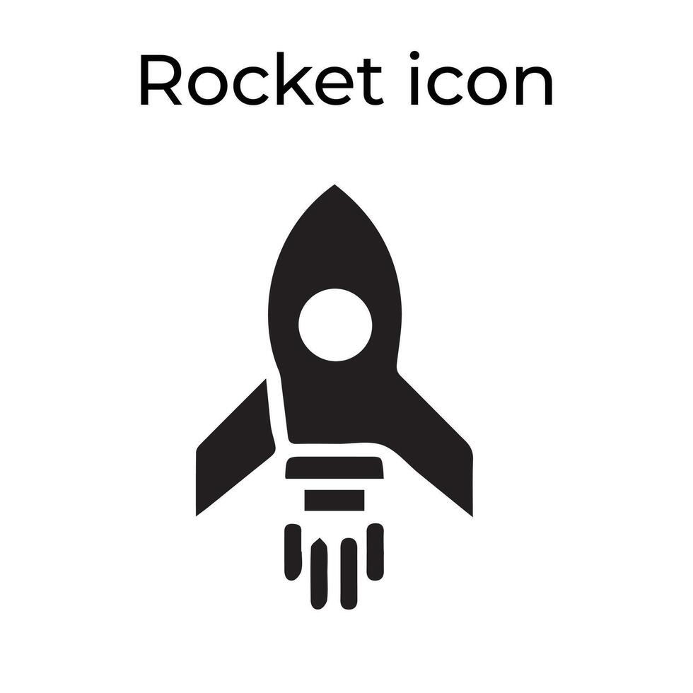 Basic Black Vector Icons with a Rocket Icon Set