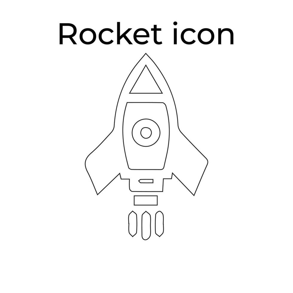 Easy Collection of Black Rocket Line Art Icons vector