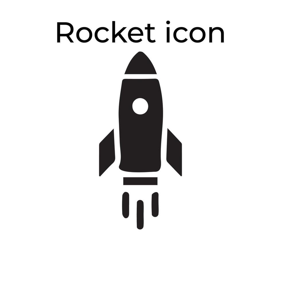 Basic Black Vector Icons with a Rocket Icon Set