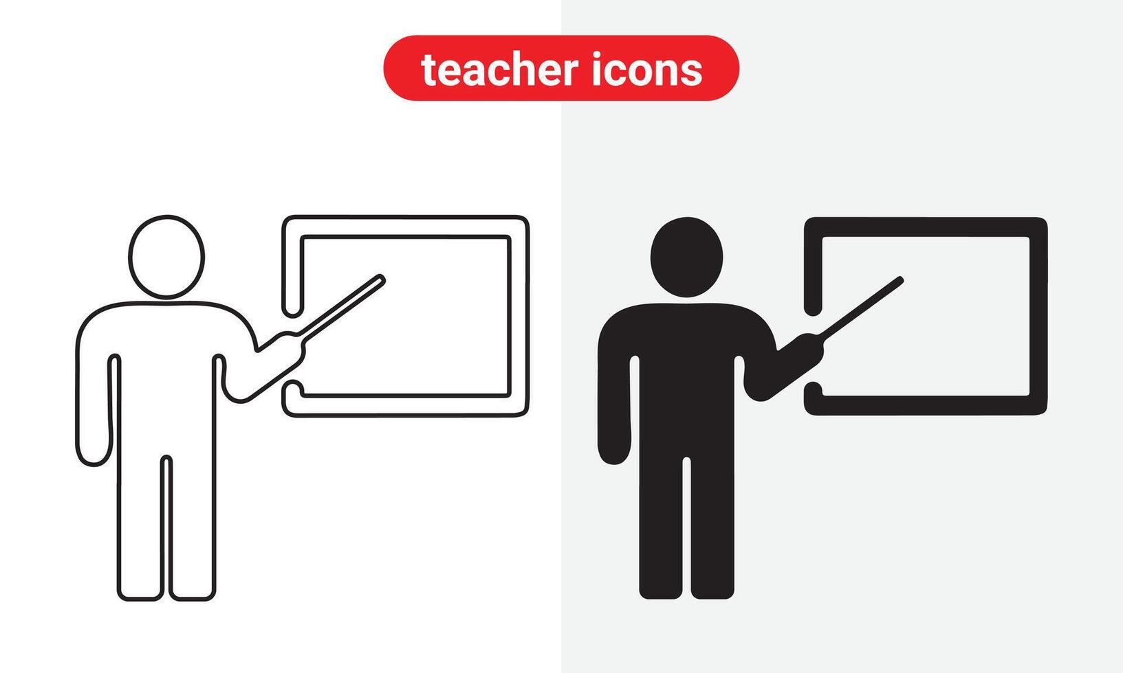 Set of teacher icons isolated sign symbol vector illustration - high vector icons in the black style