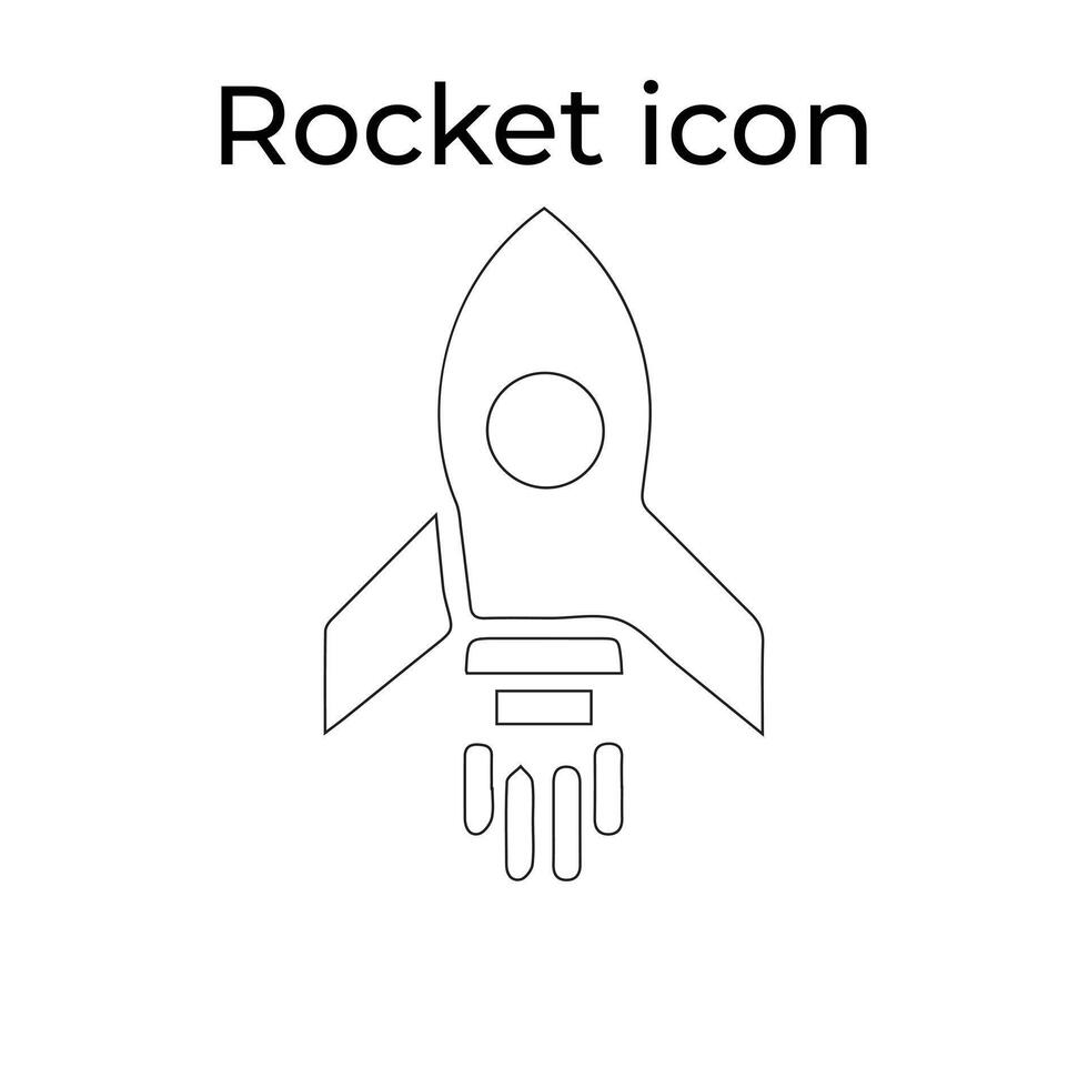 Easy Collection of Black Rocket Line Art Icons vector