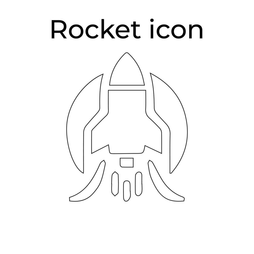 Easy Collection of Black Rocket Line Art Icons vector