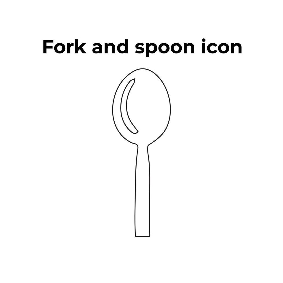 un vector conjunto de un tenedor y cuchara icono en un blanco antecedentes