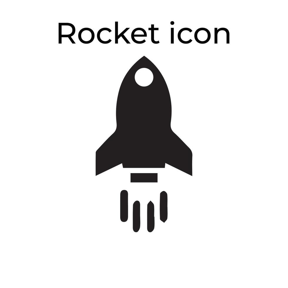 Basic Black Vector Icons with a Rocket Icon Set