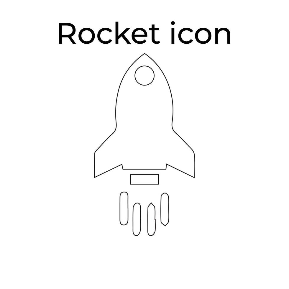 Easy Collection of Black Rocket Line Art Icons vector