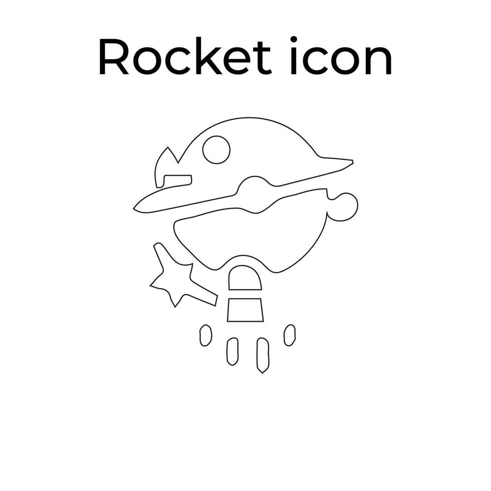Easy Collection of Black Rocket Line Art Icons vector