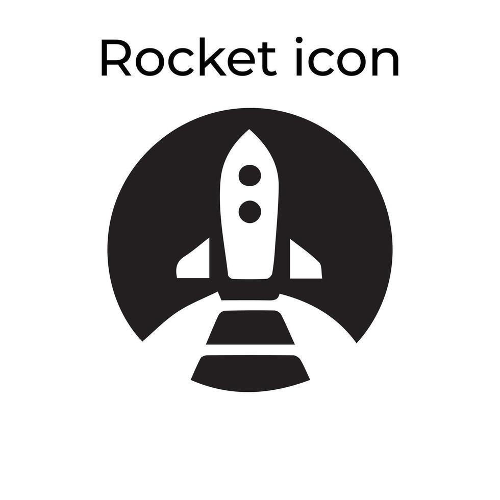Basic Black Vector Icons with a Rocket Icon Set