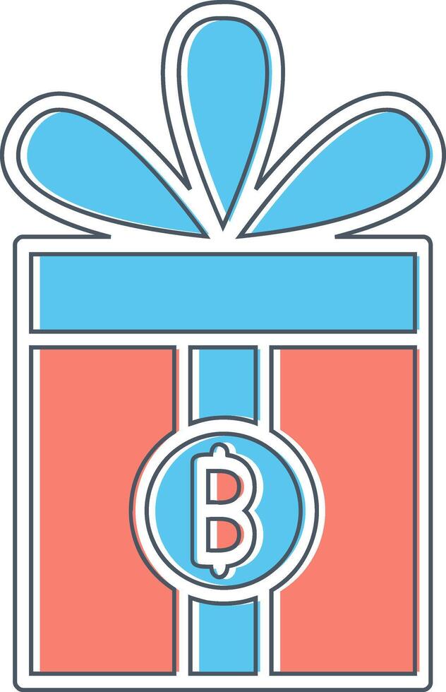 Gift Bitcoin Vector Icon